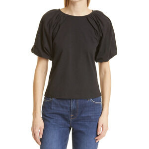 FRAME Puff Sleeve Organic Cotton Top